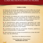 Cúria Metropolitana de Palmas retorna com as atividades presenciais nesta terça, 23