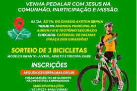 Passeio Ciclístico acontecerá em alusão ao Jubileu de Prata da Arquidiocese de Palmas